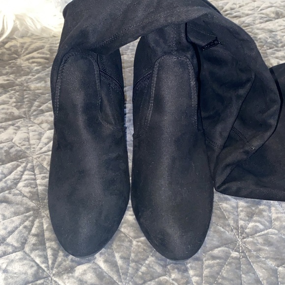 Candie’s Black Over The Knee Block Heel Boots - Picture 5 of 10
